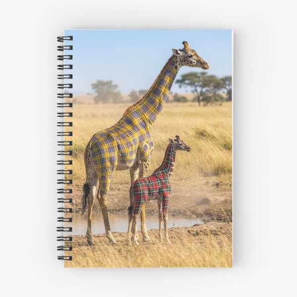 Item preview, Plaid Giraffe Mother and Calf designed and sold by Tridentulus.