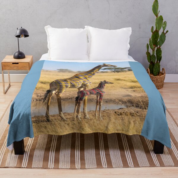 Item preview, Plaid Giraffe Mother and Calf designed and sold by Tridentulus.