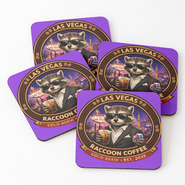 Item preview, Las Vegas Raccoon Coffee Badge designed and sold by TytherleyTees.