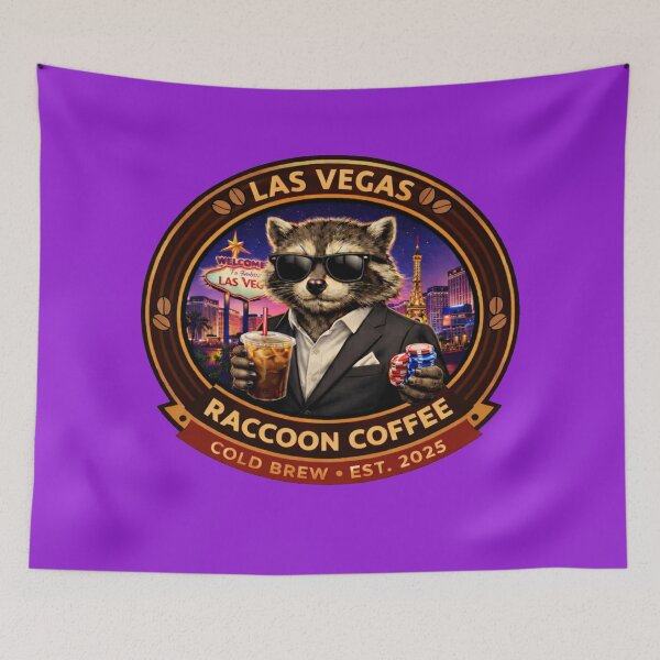 Item preview, Las Vegas Raccoon Coffee Badge designed and sold by TytherleyTees.