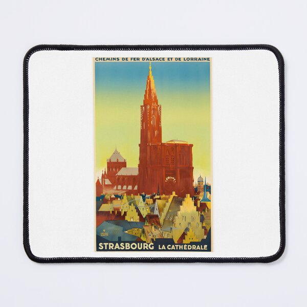 Item preview, Vintage Travel Poster of Strasbourg Cathedral - Alsace-Lorraine Railway designed and sold by CharlieDesings.