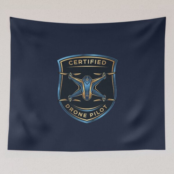 Item preview, Elite Certified Drone Pilot Professional Gold and Blue Emblem designed and sold by KiwiRider.