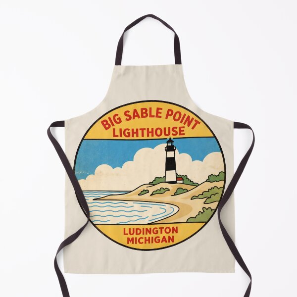 Item preview, Big Sable Point Lighthouse Ludington Michigan - Vintage Design designed and sold by TheOldMittenIllustrated.