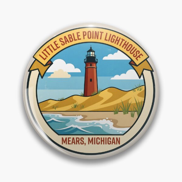 Item preview, Little Sable Point Lighthouse Mears Michigan - Vintage Design designed and sold by TheOldMittenIllustrated.