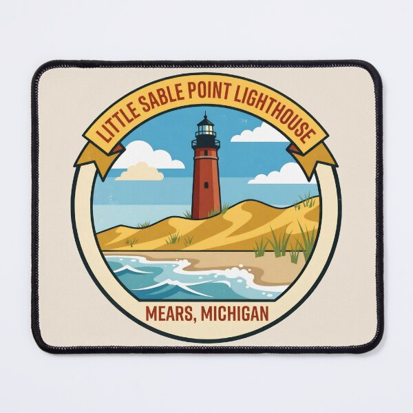 Item preview, Little Sable Point Lighthouse Mears Michigan - Vintage Design designed and sold by TheOldMittenIllustrated.