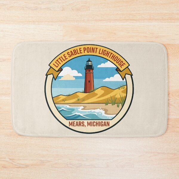 Item preview, Little Sable Point Lighthouse Mears Michigan - Vintage Design designed and sold by TheOldMittenIllustrated.