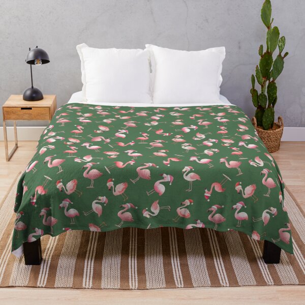Item preview, Tossed Christmas Flamingos on Green designed and sold by KSimpson838.