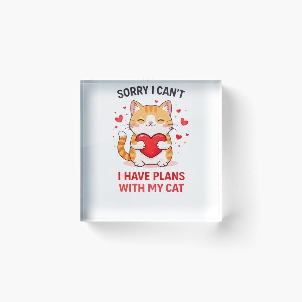 Item preview, Sorry I Can’t I Have Plans With My Cat Funny Quote designed and sold by bilal sibgui.