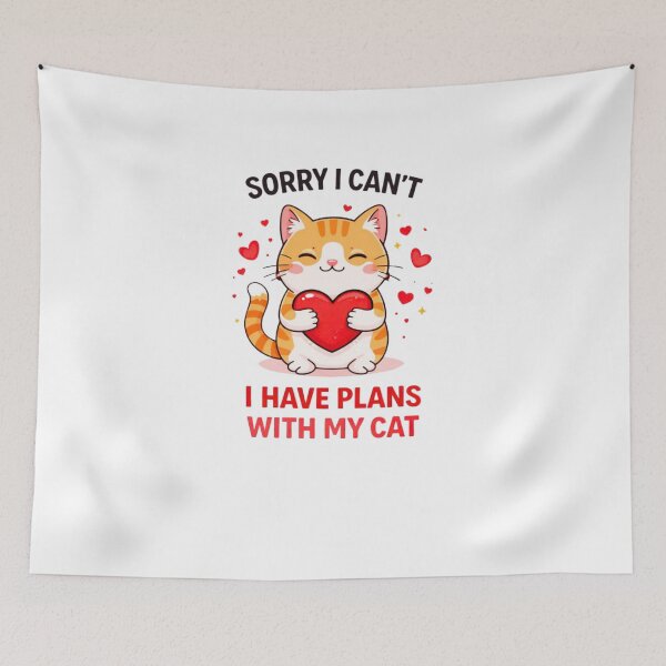 Item preview, Sorry I Can’t I Have Plans With My Cat Funny Quote designed and sold by bilal sibgui.