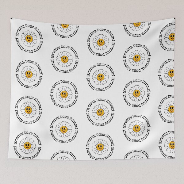 Item preview, Groove day ahead. Groovy Smiley Daisy Retro Flower designed and sold by Mariana Shymkovych.