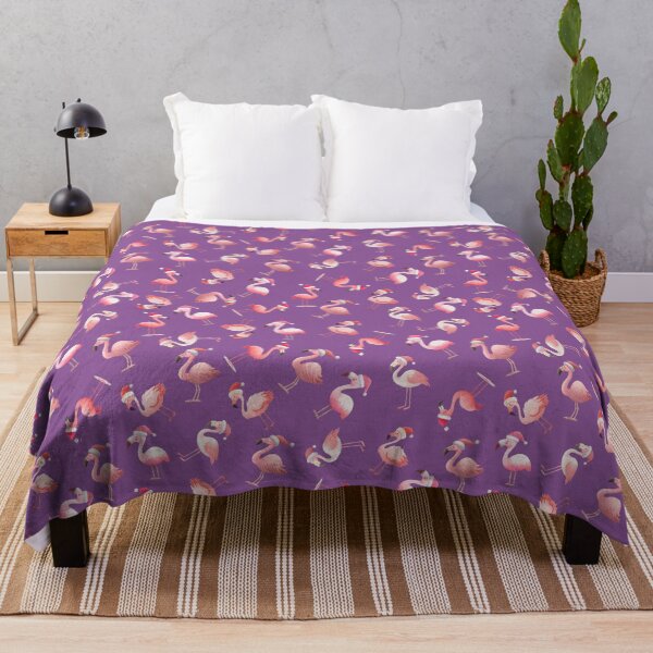 Item preview, Tossed Christmas Flamingos on Purple designed and sold by KSimpson838.