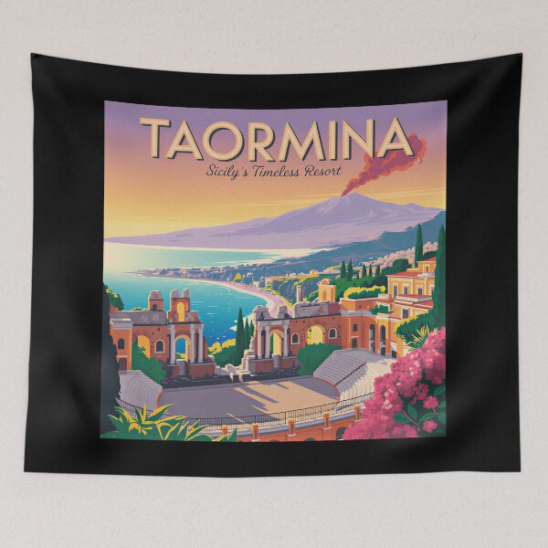 Item preview, A Nostalgic Classic Travel Poster – Taormina Island designed and sold by Blok45.