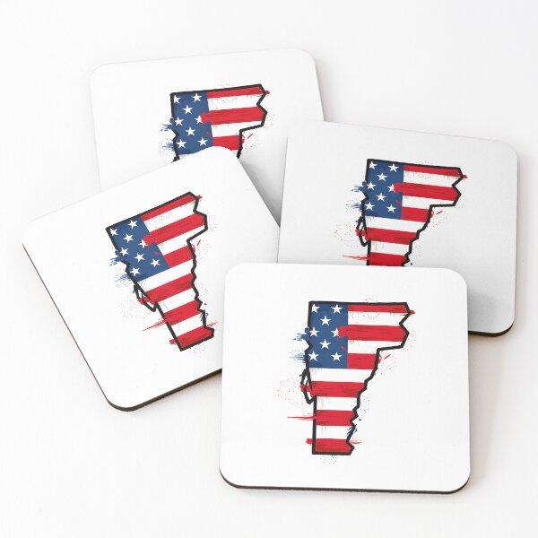 Item preview, Vermont Stars & Stripes State Silhouette – Distressed Americana designed and sold by Paper Drip.