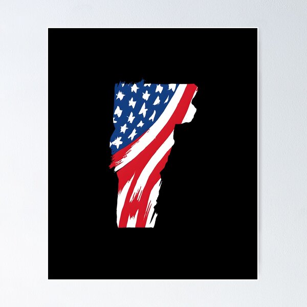 Item preview, Vermont Stars & Stripes State Silhouette – Distressed Americana designed and sold by Paper Drip.