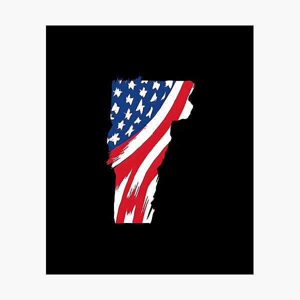 Item preview, Vermont Stars & Stripes State Silhouette – Distressed Americana designed and sold by Paper Drip.