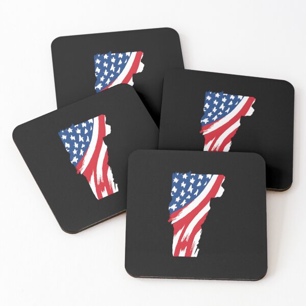 Item preview, Vermont Stars & Stripes State Silhouette – Distressed Americana designed and sold by Paper Drip.