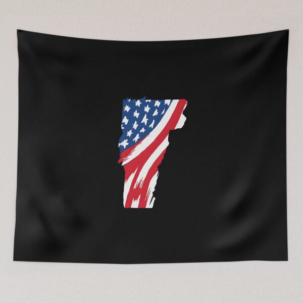 Item preview, Vermont Stars & Stripes State Silhouette – Distressed Americana designed and sold by Paper Drip.