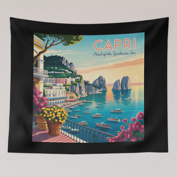 Item preview, A Nostalgic Classic Travel Poster – Capri Island designed and sold by Blok45.