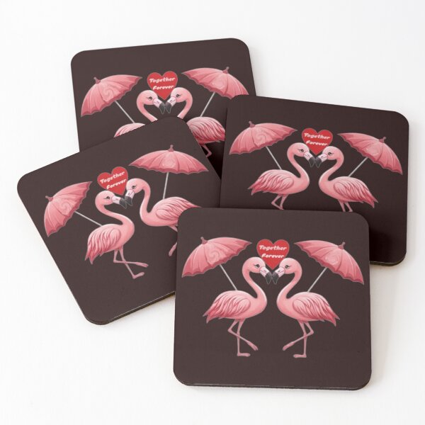 Item preview, Together Forever – Romantic Flamingos with Umbrellas designed and sold by DesignbyDizdar.