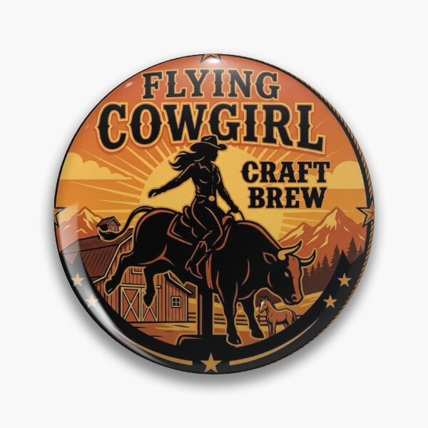 Item preview, Flying Cowgirl Bull Riding Craft Brew designed and sold by BookLoverGifts.