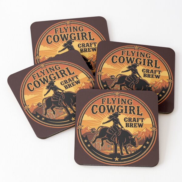 Item preview, Flying Cowgirl Bull Riding Craft Brew designed and sold by BookLoverGifts.