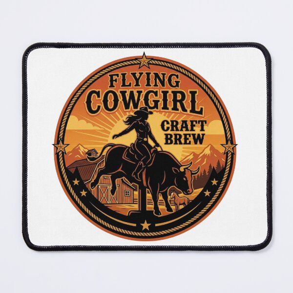 Item preview, Flying Cowgirl Bull Riding Craft Brew designed and sold by BookLoverGifts.