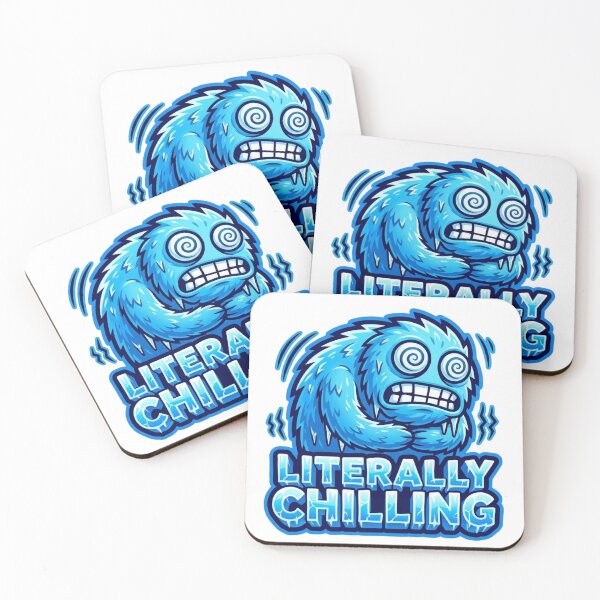 Item preview, Funny Shivering Blue Ice Monster Literally Chilling designed and sold by Glitchy Paws.