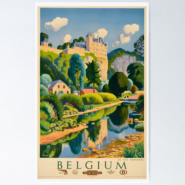 Item preview, Vintage British Railways Travel Poster: Belgium, In The Ardennes designed and sold by CharlieDesings.
