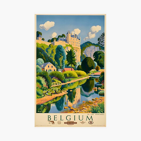 Item preview, Vintage British Railways Travel Poster: Belgium, In The Ardennes designed and sold by CharlieDesings.
