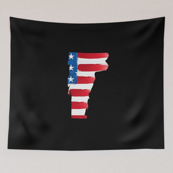Item preview, Vermont Stars & Stripes State Silhouette – Distressed Americana designed and sold by Paper Drip.