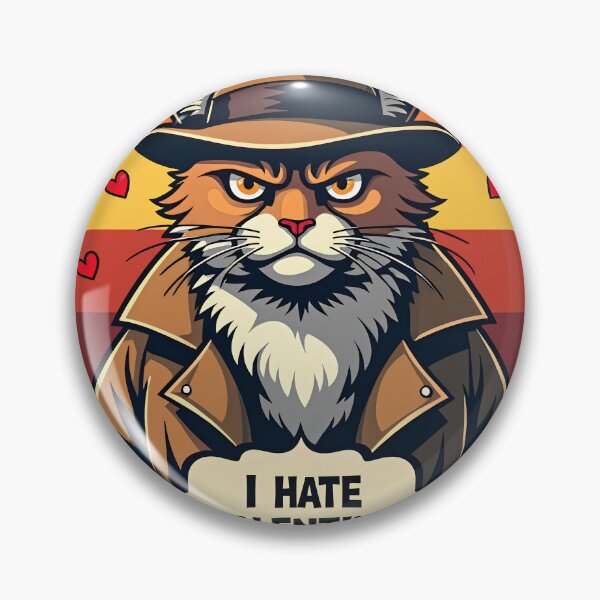 Artikelvorschau, Witziger Anti-Valentinstags-Aufkleber mit mürrischer Katze – Sarkastische Retro-Kunst: Ich hasse Valentinstag entworfen und verkauft von The Grumpy Pet Club.