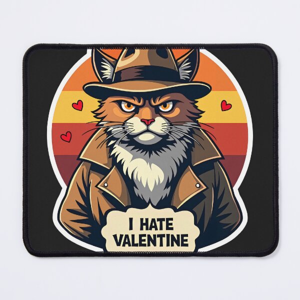 Item preview, Funny Anti-Valentine Grumpy Cat Sticker - Sarcastic I Hate Valentine Retro Art designed and sold by The Grumpy Pet Club.