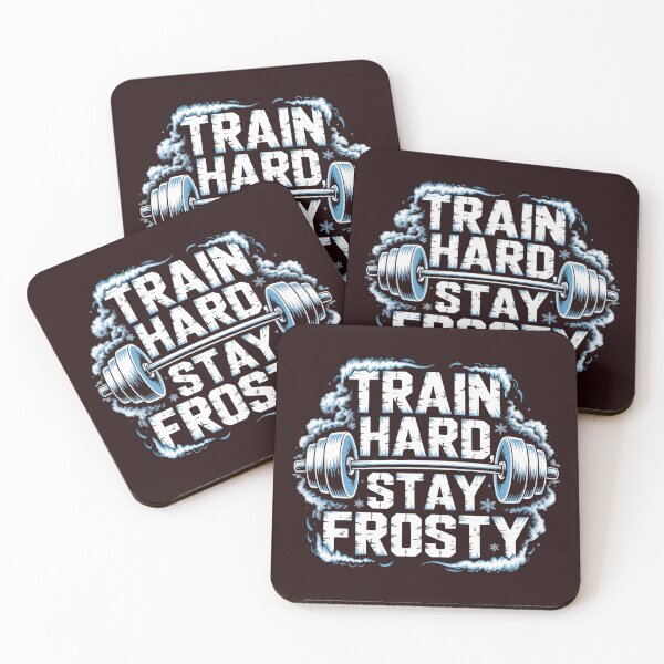 Item preview, Train Hard, Stay Frosty – Motivational Gym Typography Design designed and sold by NiDoya.