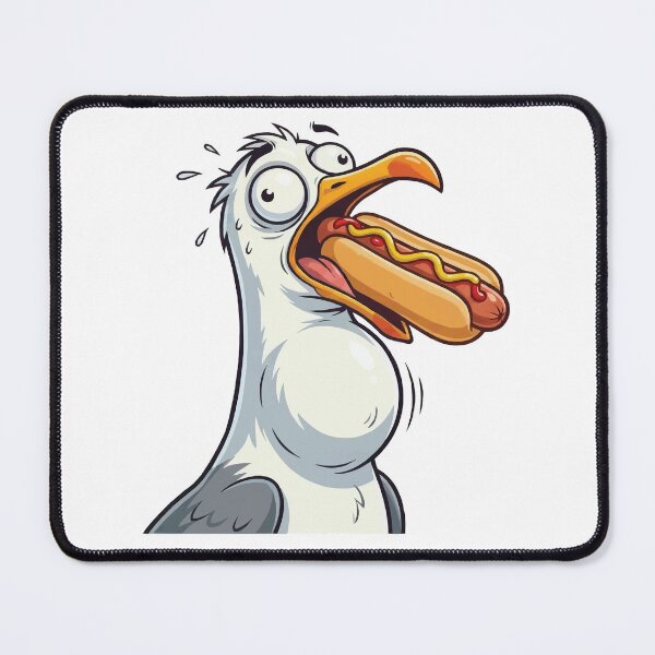 Item preview, The Glizzy Gobbler - Seagull Eating Hot Dog designed and sold by Petzzz.