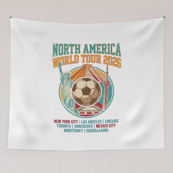 Item preview, 2026 World Tour Soccer T-Shirt - North America Stadium Series - Vintage Streetwear Tee USA Canada Mexico designed and sold by Lukzol.