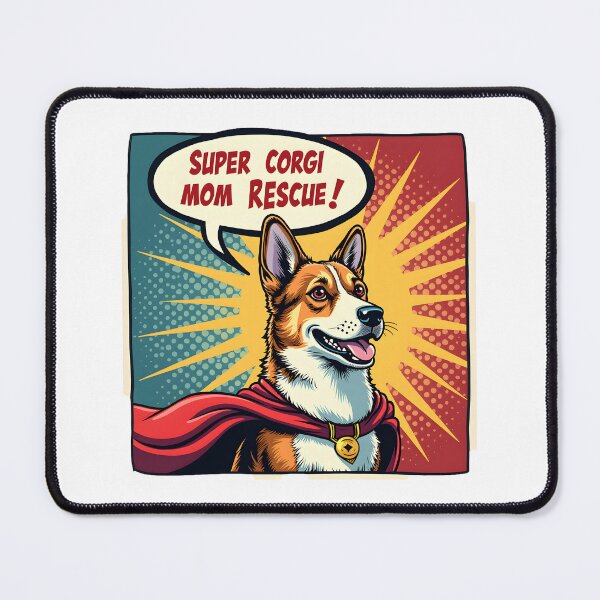 Item preview, Super Corgi Mom to the Rescue! Comic Pop Art Halftone Sticker Design designed and sold by Vajid Designs .