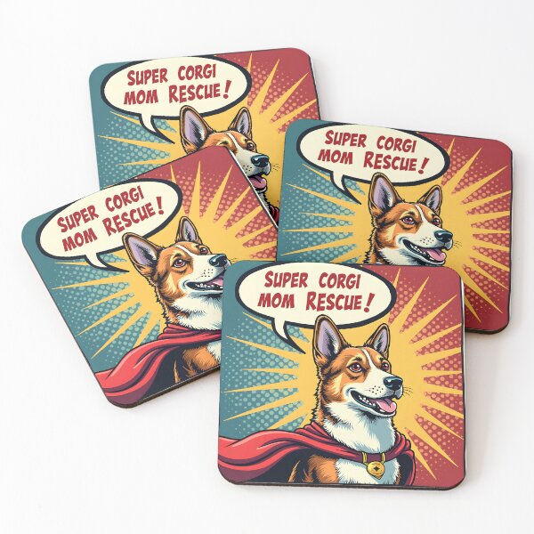 Item preview, Super Corgi Mom to the Rescue! Comic Pop Art Halftone Sticker Design designed and sold by Vajid Designs .