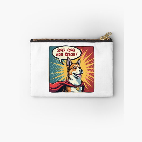 Item preview, Super Corgi Mom to the Rescue! Comic Pop Art Halftone Sticker Design designed and sold by Vajid Designs .