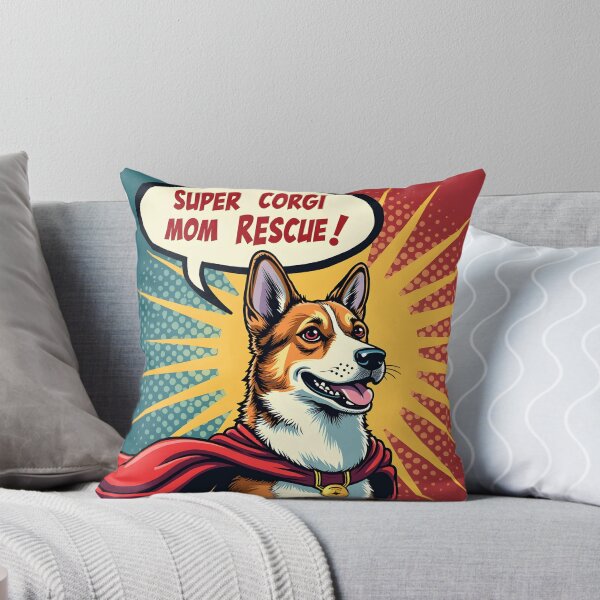 Item preview, Super Corgi Mom to the Rescue! Comic Pop Art Halftone Sticker Design designed and sold by Vajid Designs .
