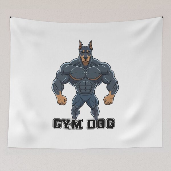 Item preview, Muscular gym dog – Funny fitness meme designed and sold by formcore.