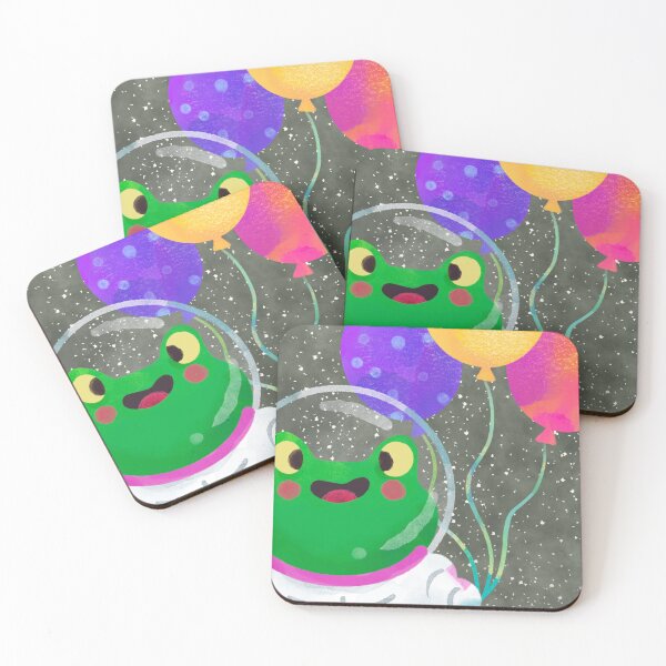 Item preview, Frog Astronaut with Balloons Design designed and sold by CarefulCreation.
