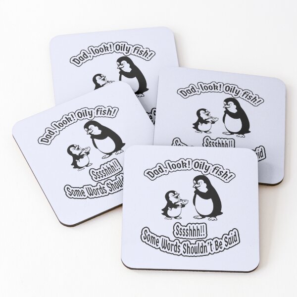 Item preview, Dad and Baby Penguin Funny Oil Joke Cute Animal Humor Design US political satire |Black monochrome designed and sold by ZechJohnRB.