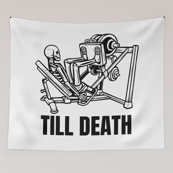 Item preview, Leg Day Never Dies – Skeleton Gym Design designed and sold by UrbanStudios.