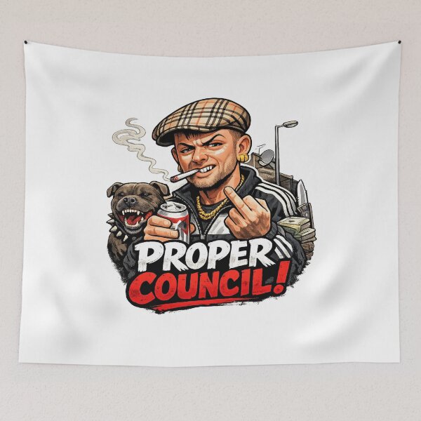 Item preview, Proper Council – Funny British Street Humour UK Meme Streetwear Design designed and sold by GarnerSupplyCo.