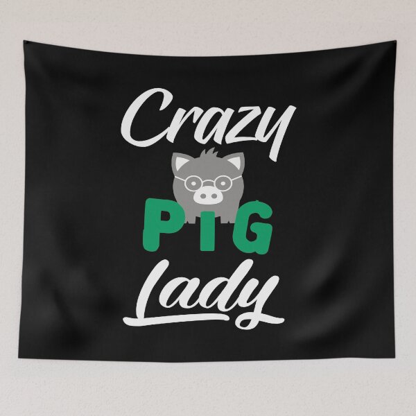 Item preview, Crazy Pig Lady Animal Gift designed and sold by Barnissim.