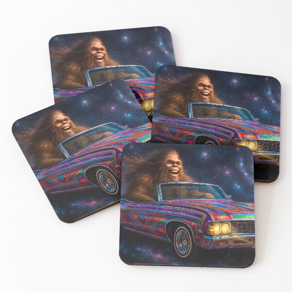 Item preview, Surreal Cosmic Sasquatch – Psychedelic Bigfoot Lowrider Cruise in Space designed and sold by WilderRoads.