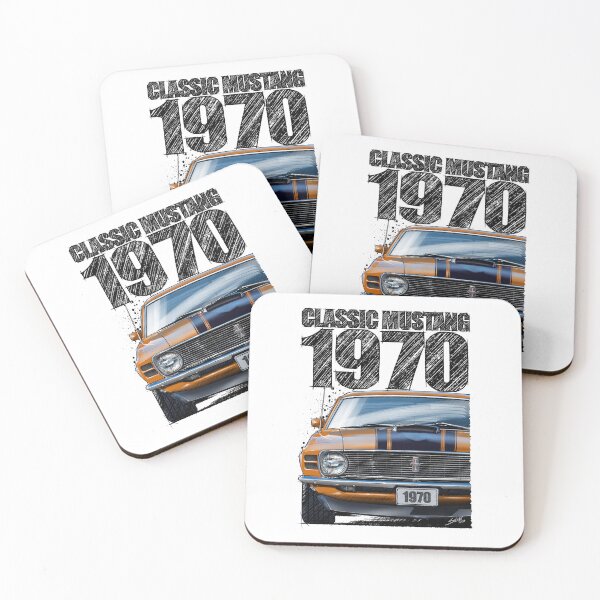 Item preview, Classic Mustang 1970 Front View Orange – Vintage Muscle Car Illustration designed and sold by Petrolhead T-Shirts and Art.