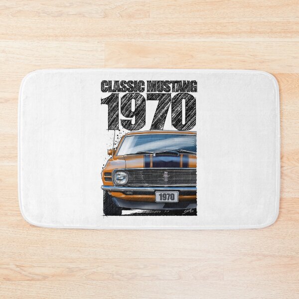 Item preview, Classic Mustang 1970 Front View Orange – Vintage Muscle Car Illustration designed and sold by Petrolhead T-Shirts and Art.