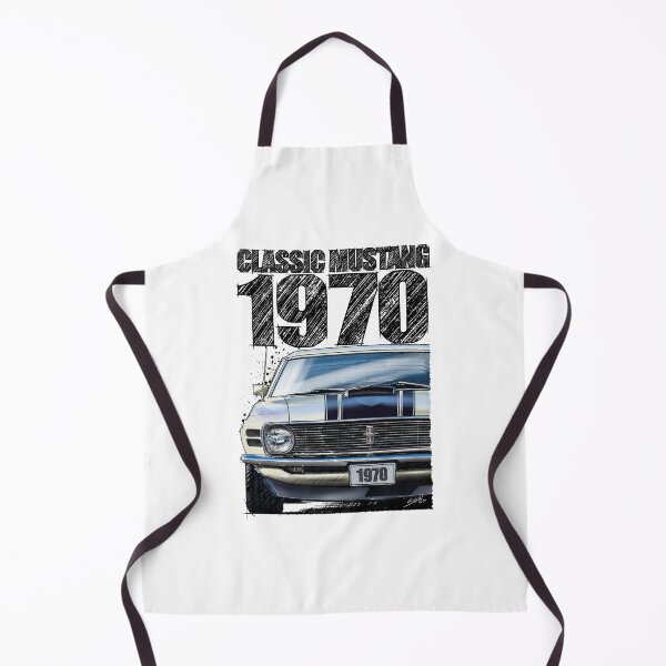 Item preview, Classic Mustang 1970 Front View Wimbleton White – Vintage Muscle Car Illustration designed and sold by Petrolhead T-Shirts and Art.