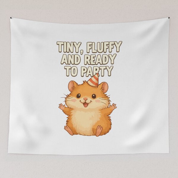 Item preview, Tiny, Fluffy and Ready to Party – Cute Party Hamster Design designed and sold by storelibertys.